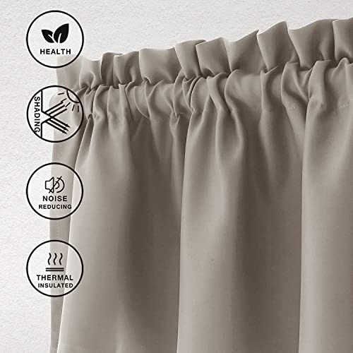 Hiasan Valance Curtains for Kitchen Blackout Thermal Insulated Solid Window Curtain Valance, Taupe, 52 x 18 Inches, 1 Panel by Hiasan - Used condition - US$6.07
