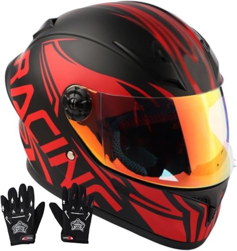 Caimcie Casco Integral de Motocross para niños de 3 a 12 años, homologado por ECE/Dot, para Motocicletas Todoterreno, quads, Karts, Scooters y Motos. F,M=49-50cm