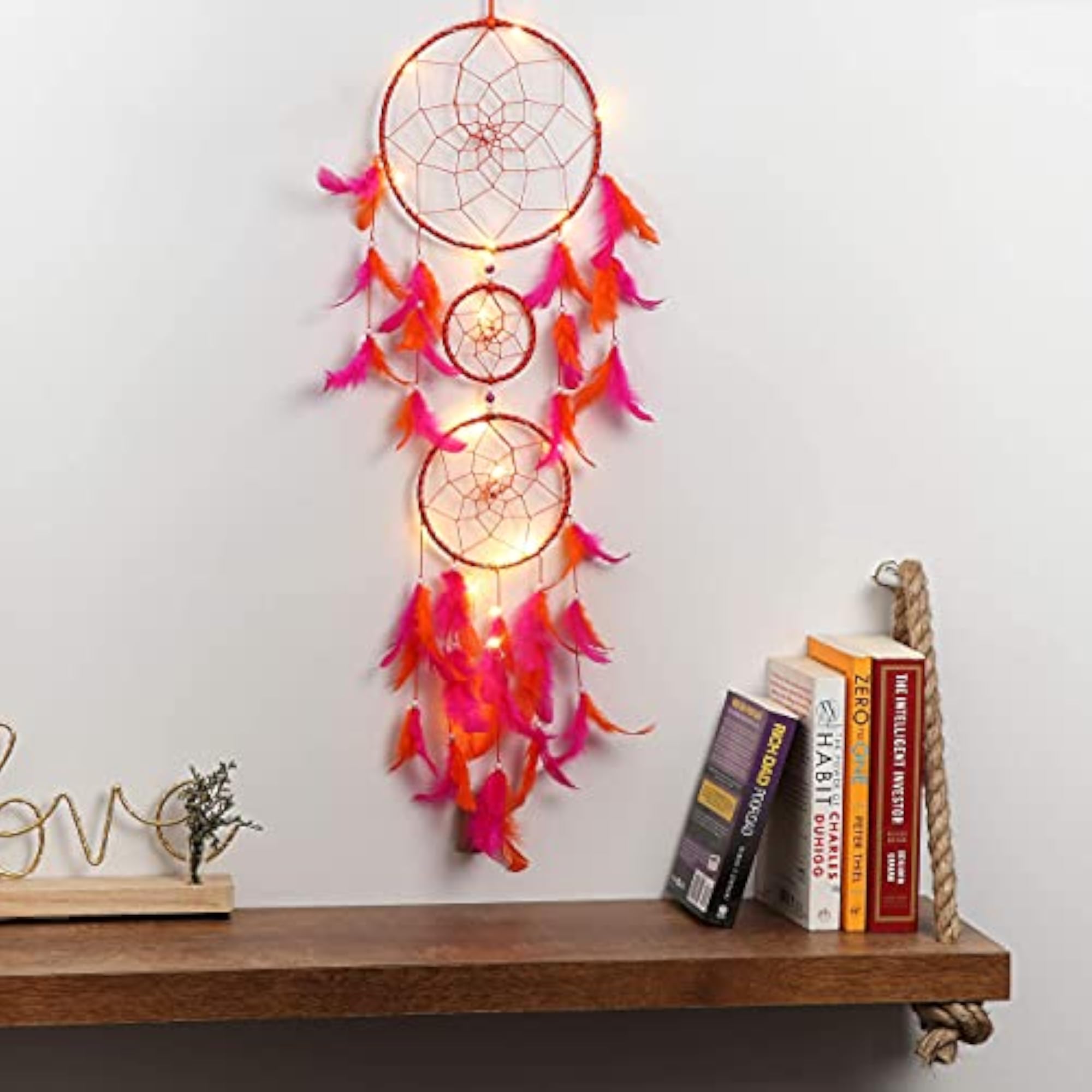 Mehruna Dream Catchers Wall Hanging, Handmade Decor with Lighting