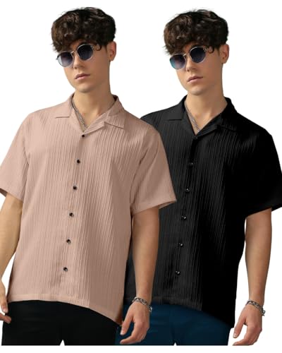 Image of Men's Striped Half Sleeve Polycotton Shirt | Casual & Formal Wear | Comfortable & Stylish