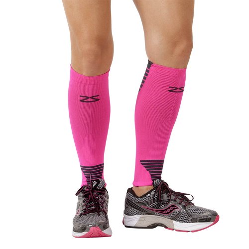 Zensah Ultra Compression Leg Sleeves - Neon Pink, Large