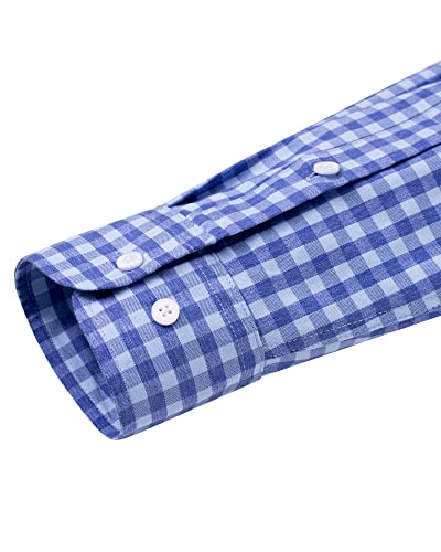 Image of Alimens & Gentle Mens Solid Oxford Shirt Long Sleeve Dress Shirt Work Casual Button Down Shirts with Pocket