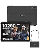 Ulefone RugKing Pad 2 Pro Rugged Tablet, 256GB+2TB TF, 10.1" Corning Gorilla Glass, 10200mAh Dock Charging, Built-in eSIM, Android 16, Dual Stereo Speaker, 48MP 4G 3-Card Slot 5G WiFi Gaming, Black