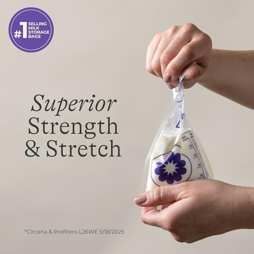 Image of Lansinoh Breastmilk Storage Bags, 6 Ounce, 50 Count | Baby Essentials, Fast Freeze & Thaw Breast Milk Bags for Baby Bottle Feeding, Strength & Stretch