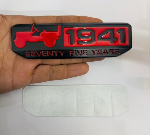 Image of Emblems for Car & Bike Metal Lo.go and Grill Me.tal Lo.go, Auto Accessories for Car Emblem 3D Badge Auto Racing Sport Sticker Grand Tourer Decal. (1941 Black RED Sticker)