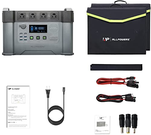 Allpowers S2000 1500Wh Solar Generator With Solar Panels Included 2000W Portable Power Station With 2 Foldable Solar Panels 100W For Battery Backup Electric Vehicle Rv Emergency #TOP7