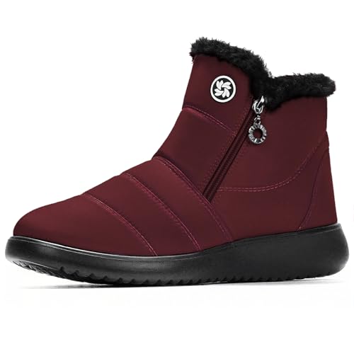 Secuyner Winter Boots for Women Snow Boots for Women Waterproof Womens Ankle Booties with Comfortable Warm Fur Lined Outdoor Insulated Winter Boot