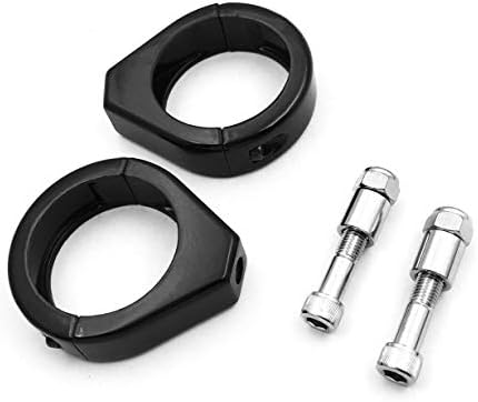 HTTMT MT299-003-BK Black Fork Clamp Turn Signal Clamps Compatible with Harley Softail Mount Bracket 49Mm Fork Tube