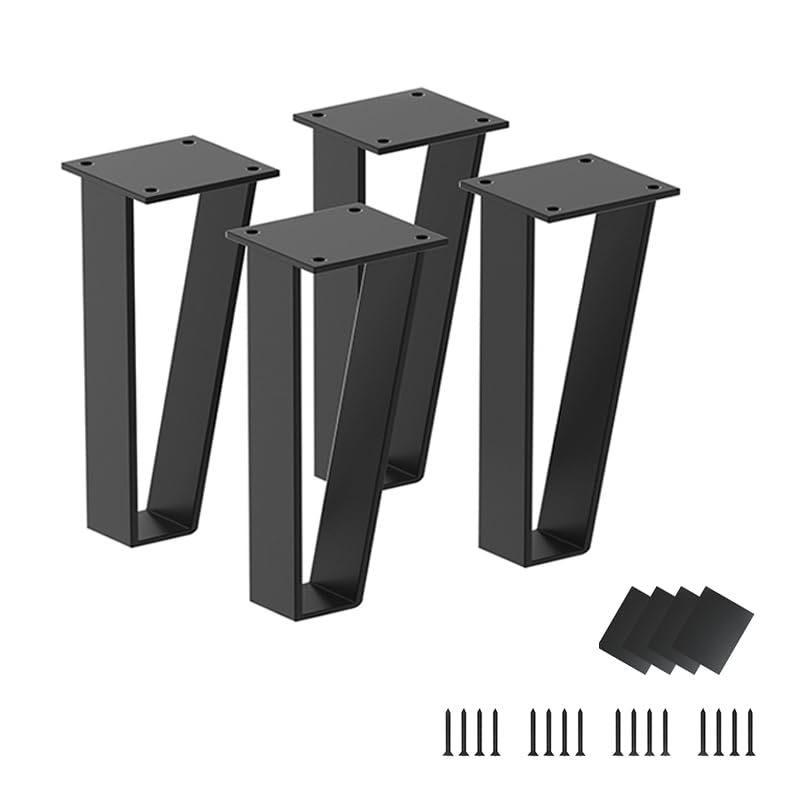 Oprika 6 inch Triangle-Shape Metal Furniture Legs (4pcs) Heavy Duty Furniture Table Legs Bench Legs Black Metal for Sofa Mid Century Modern Metal Legs with Screws and Floor Protects Rubber (6inch) (B0CMXF73LV) Amazon Price History, Amazon Price Tracker
