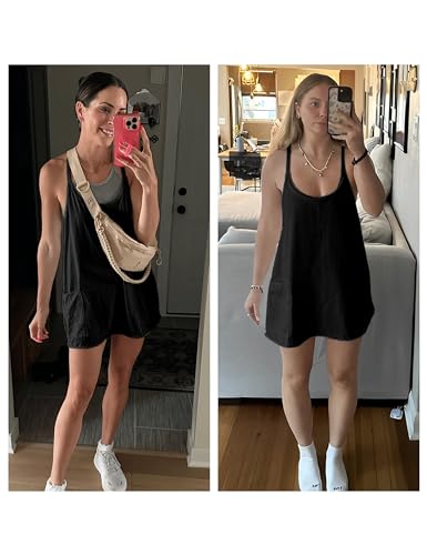 Womens 2025 Summer Sleeveless Mini Dress Spaghetti Strap Sundress with Built-in Shorts Golf Athletic Dresses4