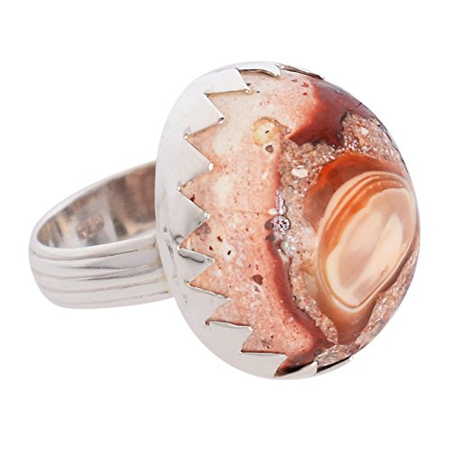 Bague opale de feu mexicaine naturelle cabochon ovale argent ajustable