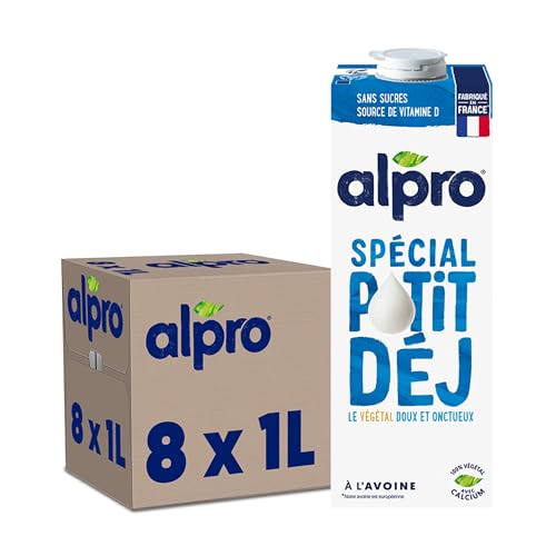Alpro - Boisson Végétale - Spécial Petit Déjeuner Avoine - 1L - Lot de 8x1L