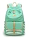 Leaper Canvas School Backpack for Girls Laptop Bag Shoulder Handbag Water Blue