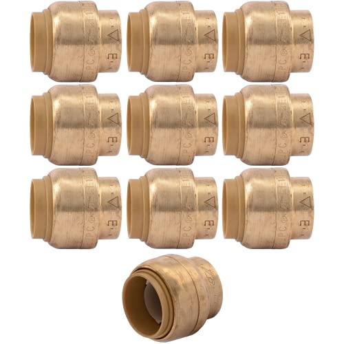 Best Promo SharkBite U514LFCP End Cap, Push-to-Connect, Plastic PEX Tubing, Copper, CPVC, HDPE, 1/2 Inch, Pack of 10