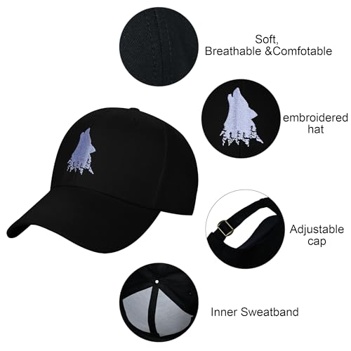 Image of Embroidered Baseball Cap for Women Men Adjustable Baseball Hat Black Baseball Cap Trucker Hat