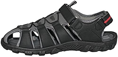 Easy USA Men's Waterproof Sport Sandals (12, Black/Grey)3
