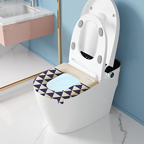 Clomuzi Wasserdichtes Toilettensitzkissen | Warmer Toilettensitzbezug,Hautfreundliches, wasserdichtes Eva-Badezimmer-Sitzkissen mit Griff für alle Jahreszeiten – Bild 3