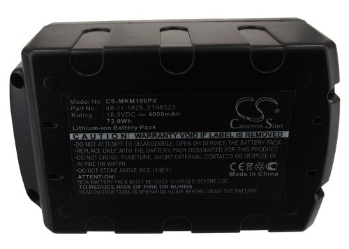 Batería de repuesto para Mil Waukee 2602-22DC, 2603-20, 2603-22, 2603-22CT, 2604-20, 2604-20 2706-20, número de pieza : B41A, B41B, C 18 B, M18, M18 B2, M18 B5, M18XC, YTB313