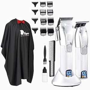 Fagaci Professional Hair Clippers for Men & Waterproof Barber Cape, Barber Clippers for Hair Cutting, Cordless Hair Clippers and Trimmers Set, Maquina de Cortar Cabello, Haircut Barber Kit