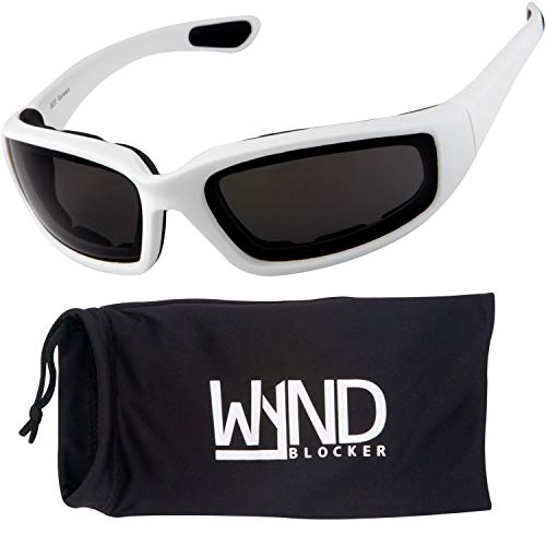 WYND Blocker Ripit Polarized Motorcycle Sunglasses, White/PZ Smoke