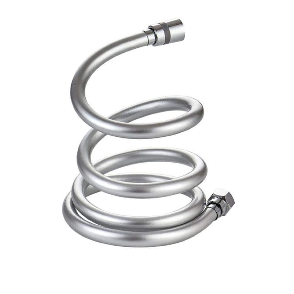 MMDSNX G1/2" Spring Flexible Shower Hose 2m Telephone Line Chrome Plated PVC Shower Tube For Bathroom Plumbing Toilet Bidet Sprayer Gun