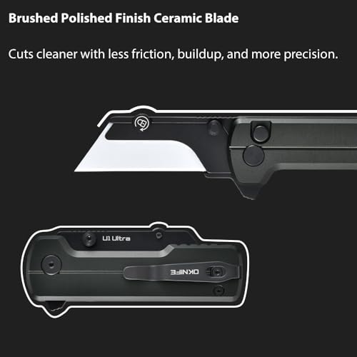 Image of OKNIFE U1 Ultra Pocket Folding Utility Knife, Ceramic Blade, O-Aluminum