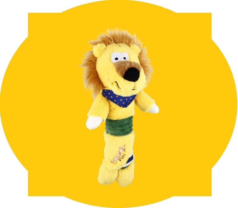 GiGwi Dog Toy, Plush Toy, Cute Squeaky Dog Toy for Playing and Cuddling, 30 cm (Lion)