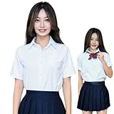 [BeLoved] 女子スクールシャツ 【 長袖/半袖 シャツ 学生服 無地 トップス ポケット付 JK 女子高生 高校生 中学生 制服 スカ―ト スクール かわいい 学校 学生 服 大人用 ギャル 可愛い 衣装 女性 用 レディース ルーズソックス 女装 人気 学園祭 白 大きいサイズ