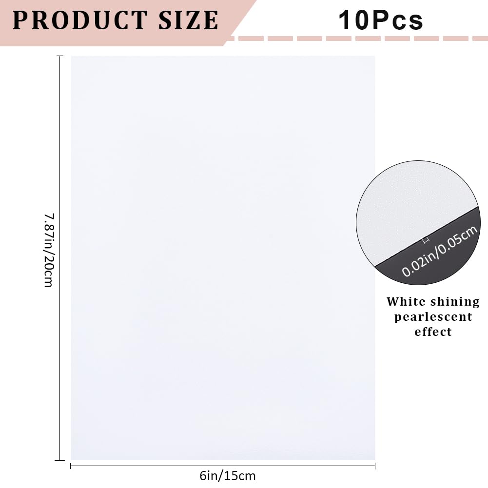 CRASPIRE 10Pcs Sublimation Metal Photo Blanks 7.8 x 5.9'' 0.5mm Thick Aluminum Picture Sign Plate White Pearlescent Heat Transfer Aluminums Blank DIY Wall Room Decor Poster Frame Craft Custom Gift - Image 2