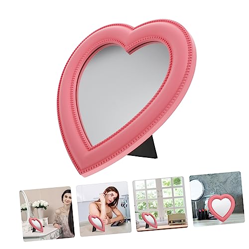 Miroir rose en forme de cœur minkissy idée cadeau pour décoration de coiffeuse - 3