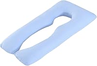 Vista 1 de Almohada de embarazo grande en forma de U de cuerpo completo con funda de almohada de algodón reemplazable y lavable para mujeres embarazadas que
