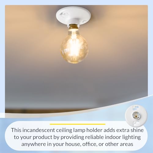 Saysurey FAS-SAYSUREY-0657 4 Pcs Medium Base E26 Lampholder Keyless Top Lamp Holder Ceiling Light Sockets White Phenolic Bulb Socket Incandescent Fluorescent Cfl Lampholder 660W 250V thumb #3