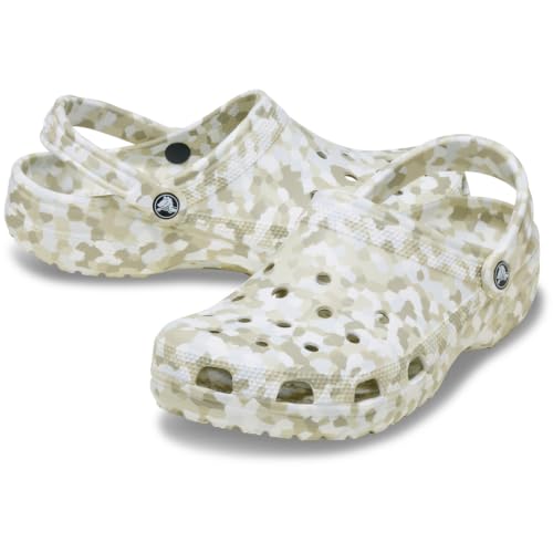 Image of Crocs Unisex Classic Clogs - Seasonal Graphic Summit White /Multi Mens 3 Womens 5 Medium