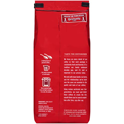 Image of Community Coffee House Blend, Ground Coffee, Medium Dark Roast, 12 Ounce Bag (Pack of 1)