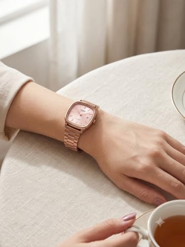 Image of CASIOO Vintage Analog Watch for Girls | Classic Retro Design Wrist Watch | Stylish Leather Strap Watch for Teens & Women | Elegant Casual | Watch for Girls