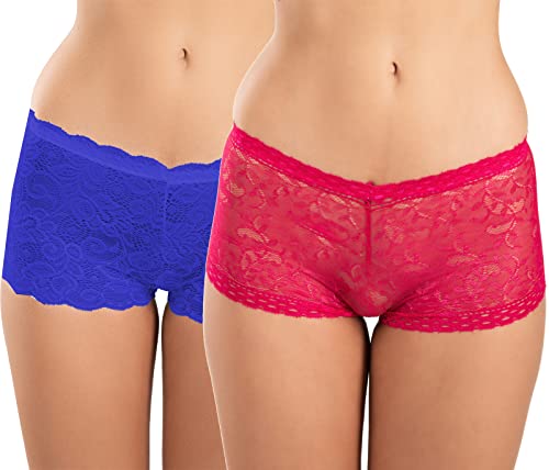 Image of FIMS - Fashion is my style Cotton Lycra Net Boy Short Panty for Womens, Mid Rise, Satin, Hipster Panties, Daily Use, Back and Front Coverage, Brief, See Main Image to Check How Many Panty You Will Get