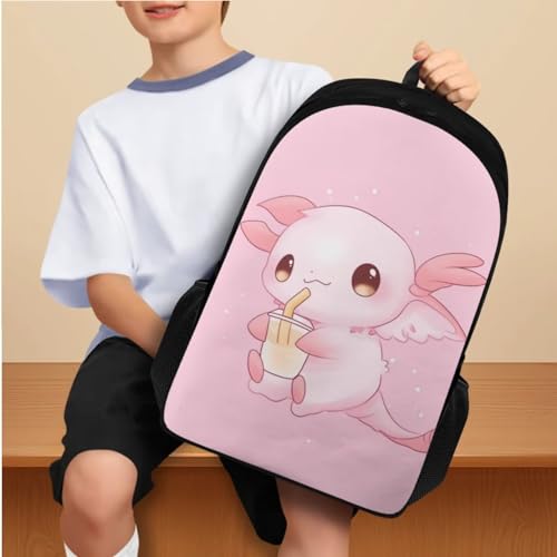 Cartoon Axolotl Kids' Backpacks & Lunch Boxes School Bag Big Capacity with Pencil Bag Kids Backpack Laptop Backpack Comfortable Backpacks for High School Students3