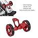 Easywheel Double Rear Wheels for Folding Bike, Mudguard Extension Roller Assembly, Aluminum Alloy (Red)