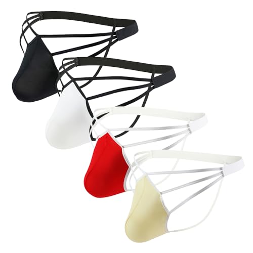 COMLIFE Men's Sexy T-Back Thong Stretchy Low Waist Large Pouch Bikini Underwear