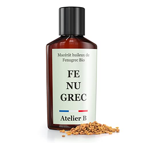 Atelier B - Huile de Fenugrec Bio - Pousse et Brillance des Cheveux, Réduction des Rides, Aide à Raffermir la Poitrine, les Hanches et le Fessier - 50 ml