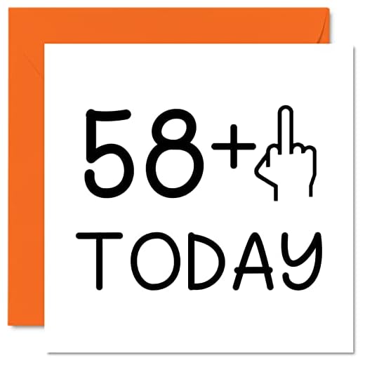 Tarjeta cumpleaños 59 años divertida mujer, dedo medio, tarjetas cumpleaños groseras hombres, tarjetas felicitación cumpleaños 145 mm x 145 mm, tarjetas broma mamá, papá, abuelo, abuela, tía tío