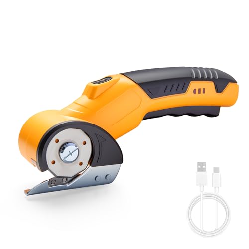 Rechargeable Electric Box Cutter | Cordless Electric Scissors High-Precision Cardboard Cutter Electric for Carpet, Plastic & Sheet-Aluminum – Safety Lock, Type-C Charging & LED Light