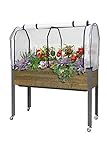CedarCraft Self-Watering Elevated Spruce Planter (21” x 47” x 32' H) Greenhouse Cover