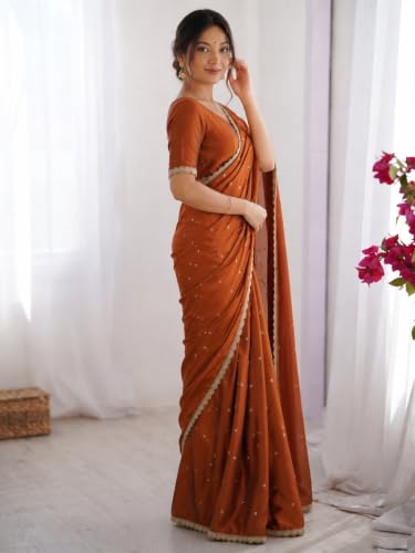 Image of Yashika Women's Rangoli Silk Blend Saree with Blouse Piece for Traditional Ethinic Wear Sari