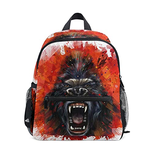 ALAZA Toddler Backpack King Kong Furious Kids Backpack for Boys Girls Schoolbag Kindergarten Children Bookbag Preschool Nursery Travel Bag with Chest Clip
