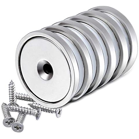 DIYMAG Super Power Neodymium Cup Magnets with 95 LBS Pull Capacity Each, Countersunk Hole for Home, Kitchen, Workplace,1.26 inch - Pack of 6 Cover