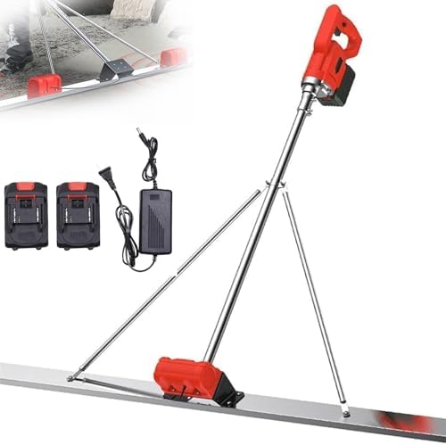 Commercial Electric Concrete Finishing Tool - Lithium Battery Power Screed Vibrating Trowel for Leveling & Tampering - Heavy-Duty Concrete Vibrator for Professional Use