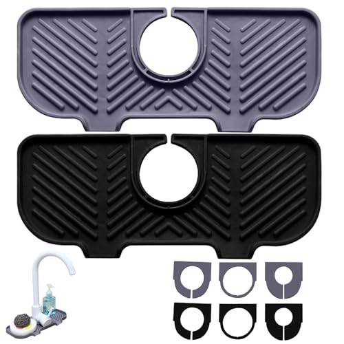 Alfombrilla para grifo de cocina: encimera seca y protector de tres agujeros 2