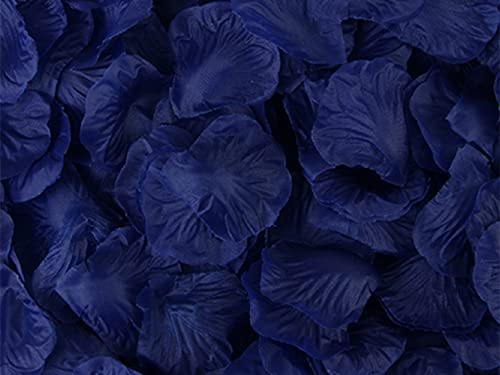 Lot de 1000 pétales de rose bleu foncé, 20 couleurs, confettis de fleurs artificielles, accessoires de décoration d'intérieur, idéal pour la...