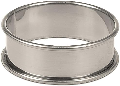 Matfer Bourgeat Stainless Steel Shallow Flan/Dessert Ring Mold, 2.5", 6PK 371702